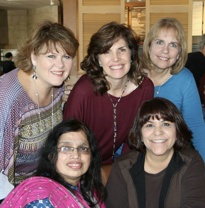 Diane Brown, Susan Leinen, Margie Varberg (top) Flory Kumar and Tammy Werth (bottom)